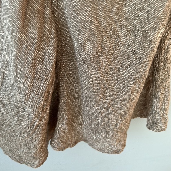 Flax • Natural Tan Linen Sleeveless Tank Tunic Top Mini Dress Size Medium - Picture 13 of 16